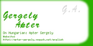 gergely apter business card